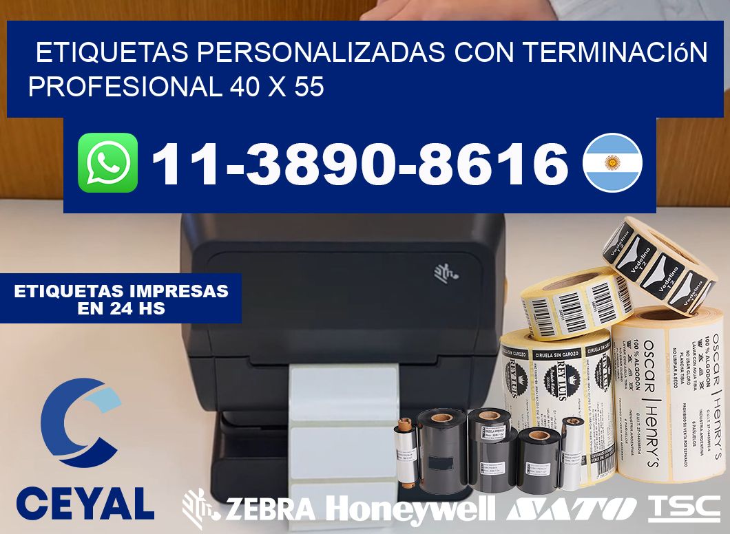 etiquetas personalizadas con terminación profesional 40 x 55