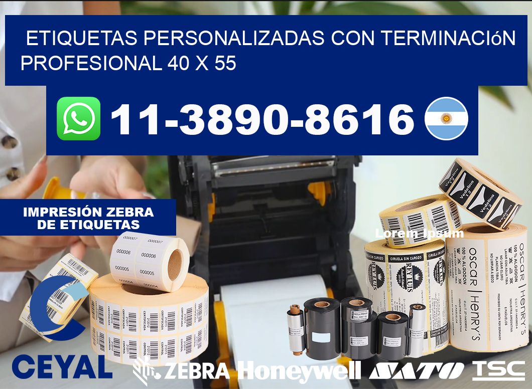 etiquetas personalizadas con terminación profesional 40 x 55