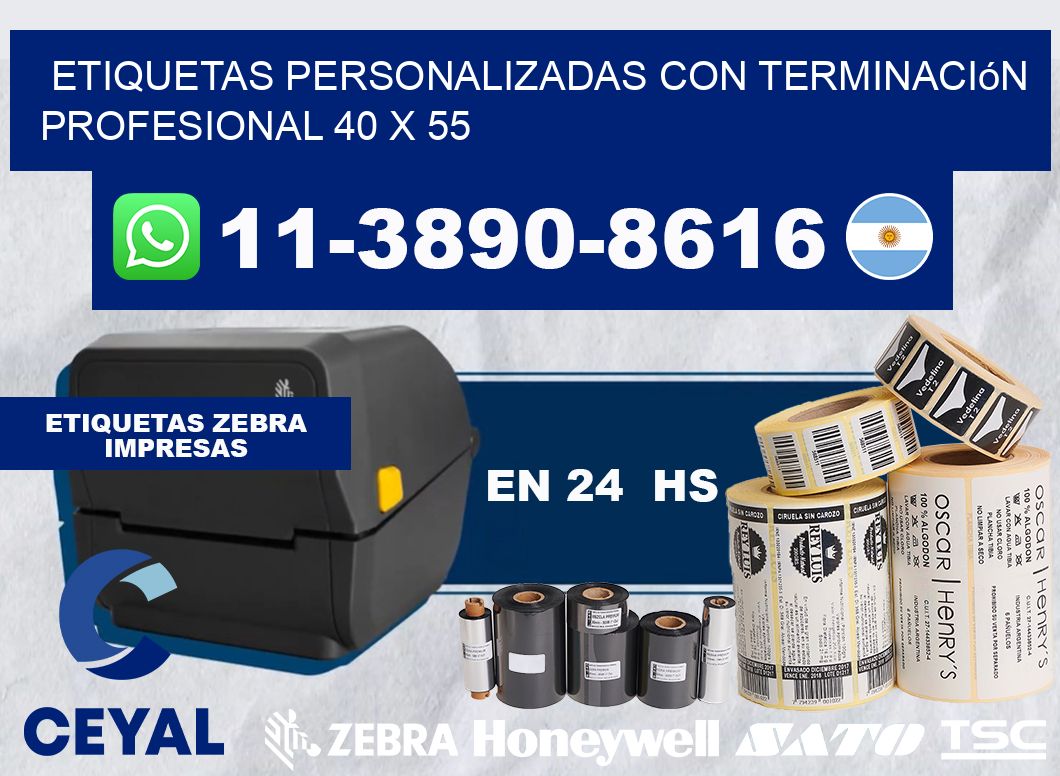 etiquetas personalizadas con terminación profesional 40 x 55