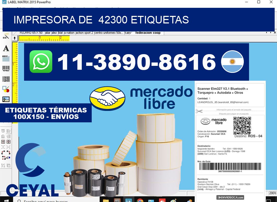 impresora de  42300 etiquetas