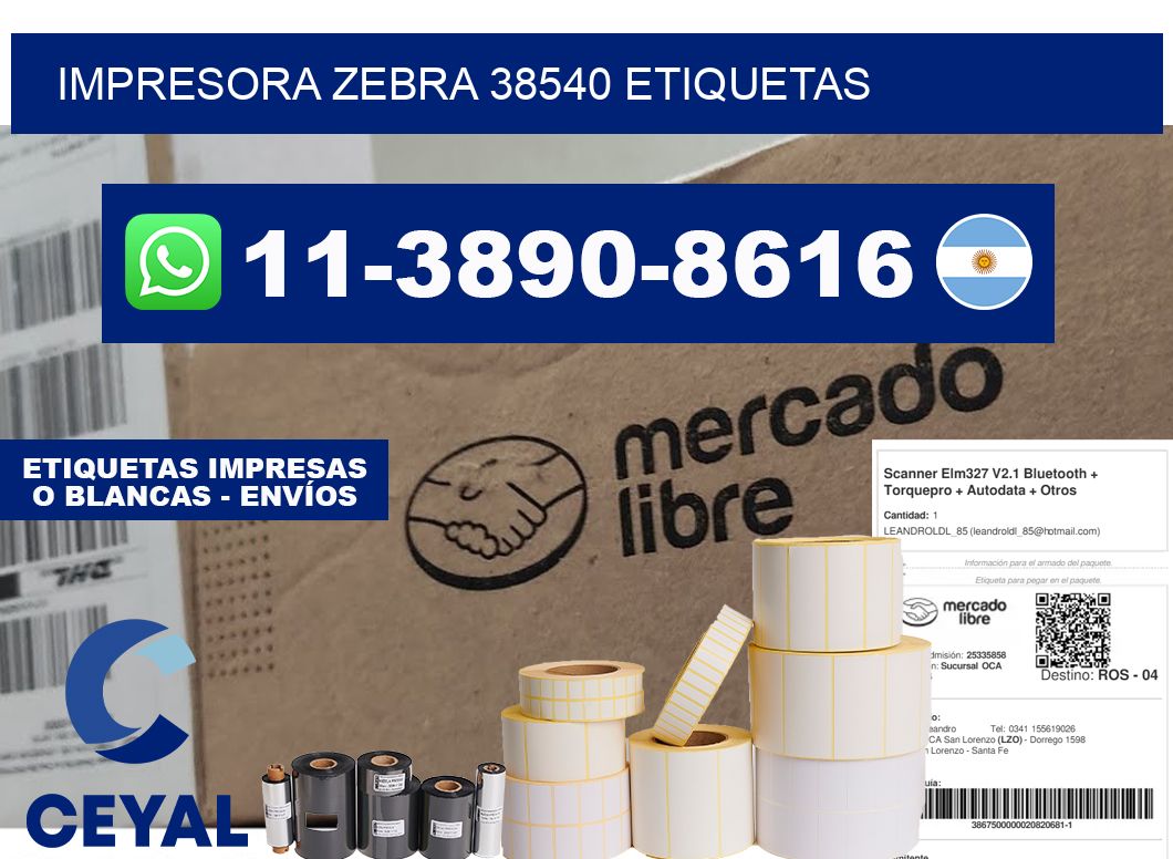 impresora zebra 38540 etiquetas