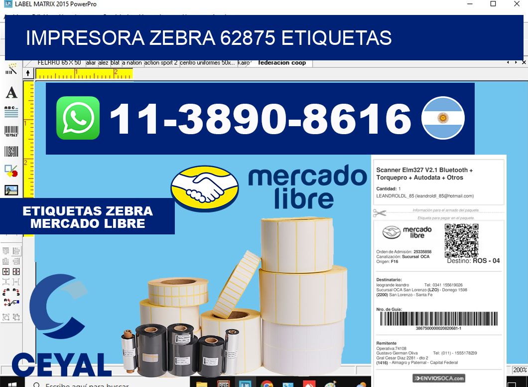 impresora zebra 62875 etiquetas