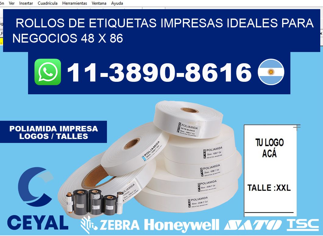 rollos de etiquetas impresas ideales para negocios 48 x 86