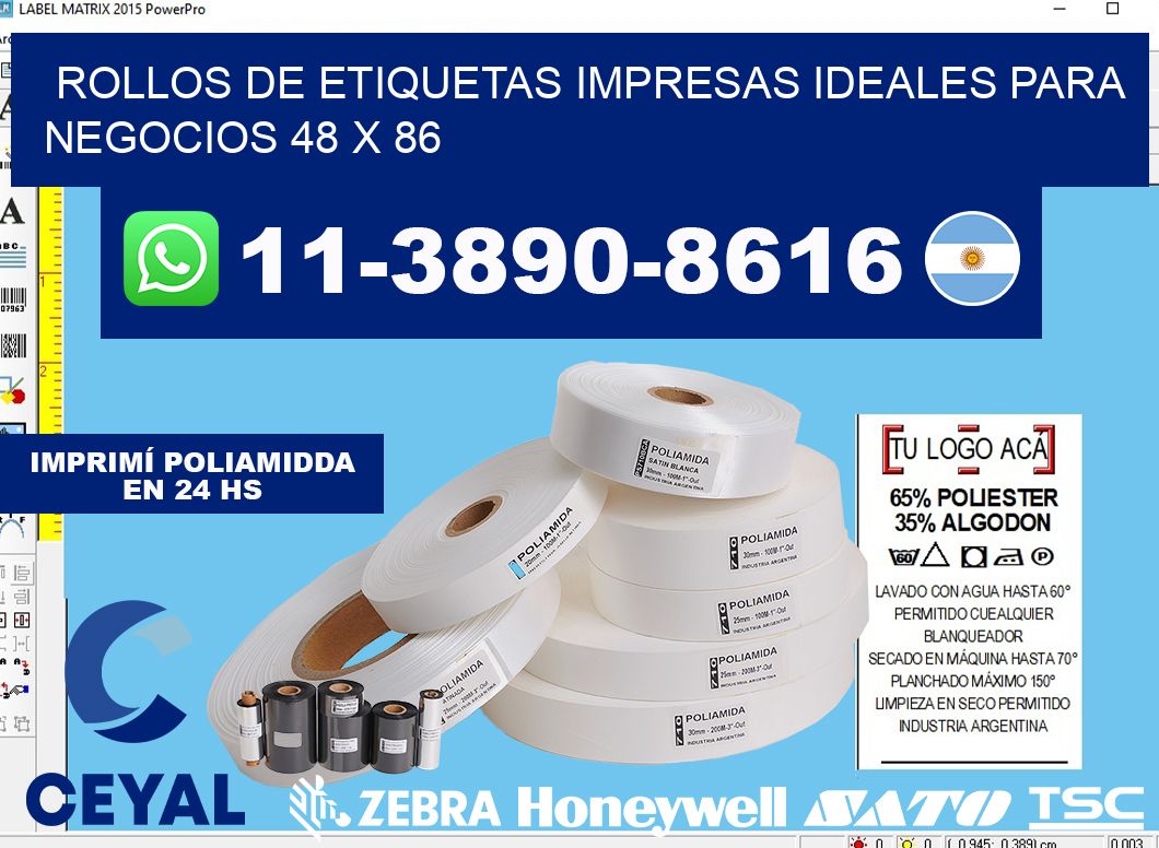 rollos de etiquetas impresas ideales para negocios 48 x 86