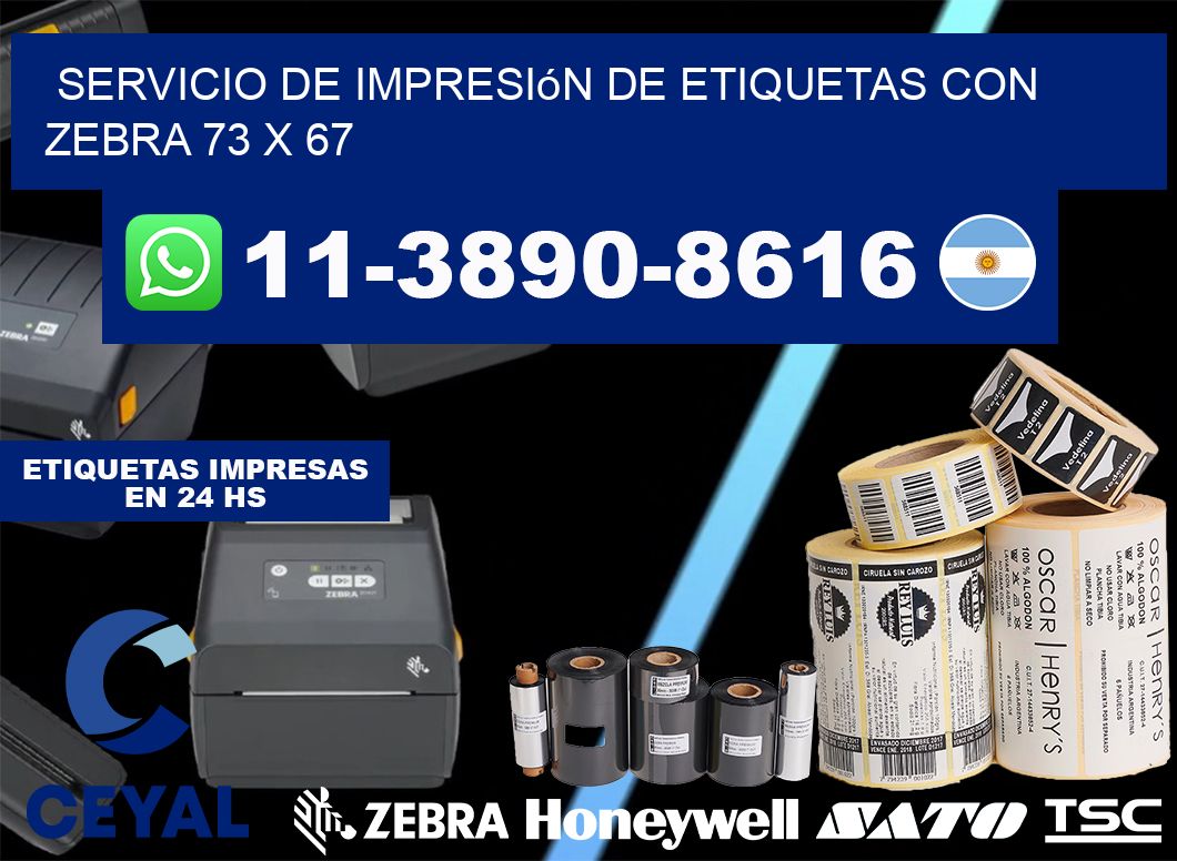 servicio de impresión de etiquetas con Zebra 73 x 67