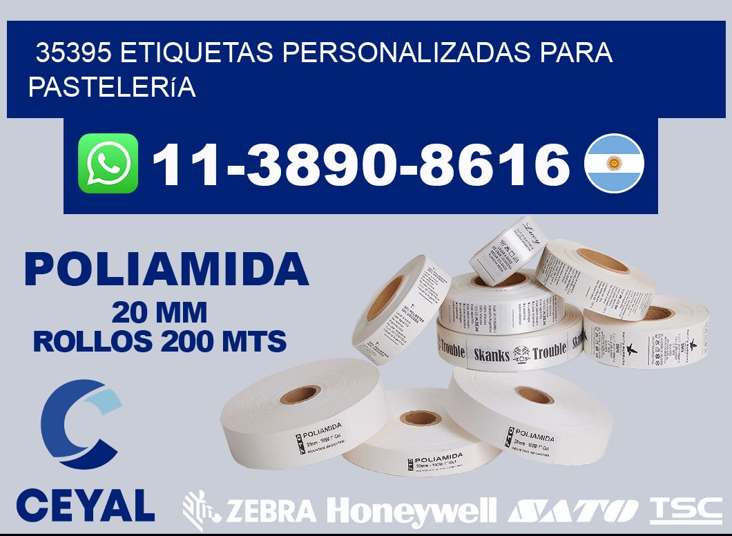 35395 etiquetas personalizadas para pastelería
