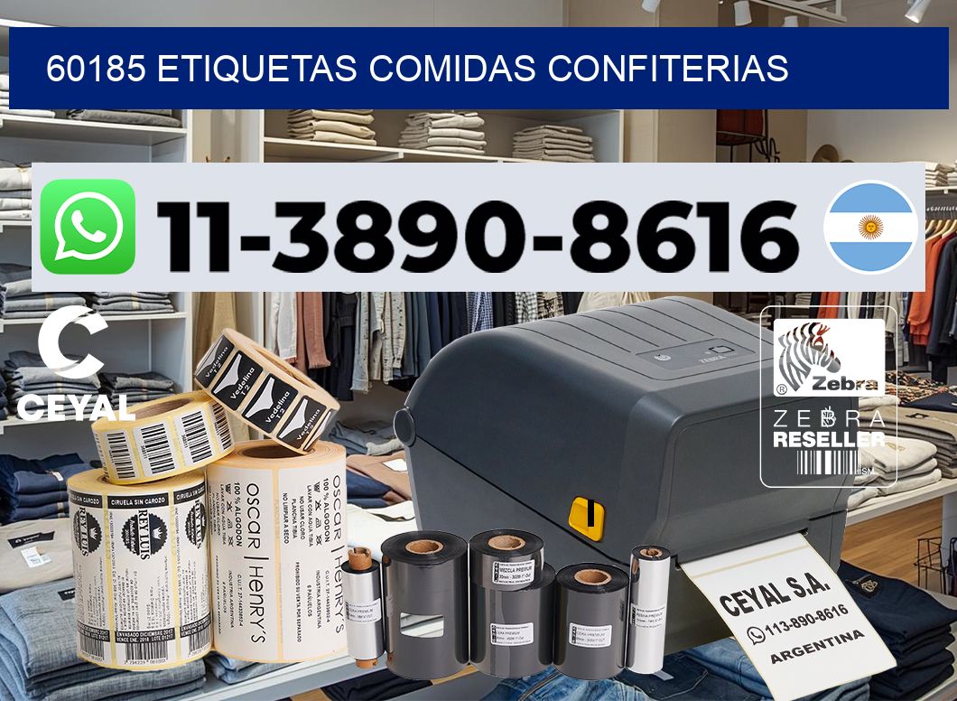 60185 etiquetas comidas confiterias