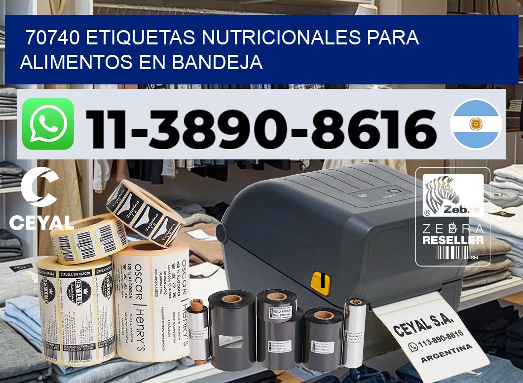 70740 etiquetas nutricionales para alimentos en bandeja