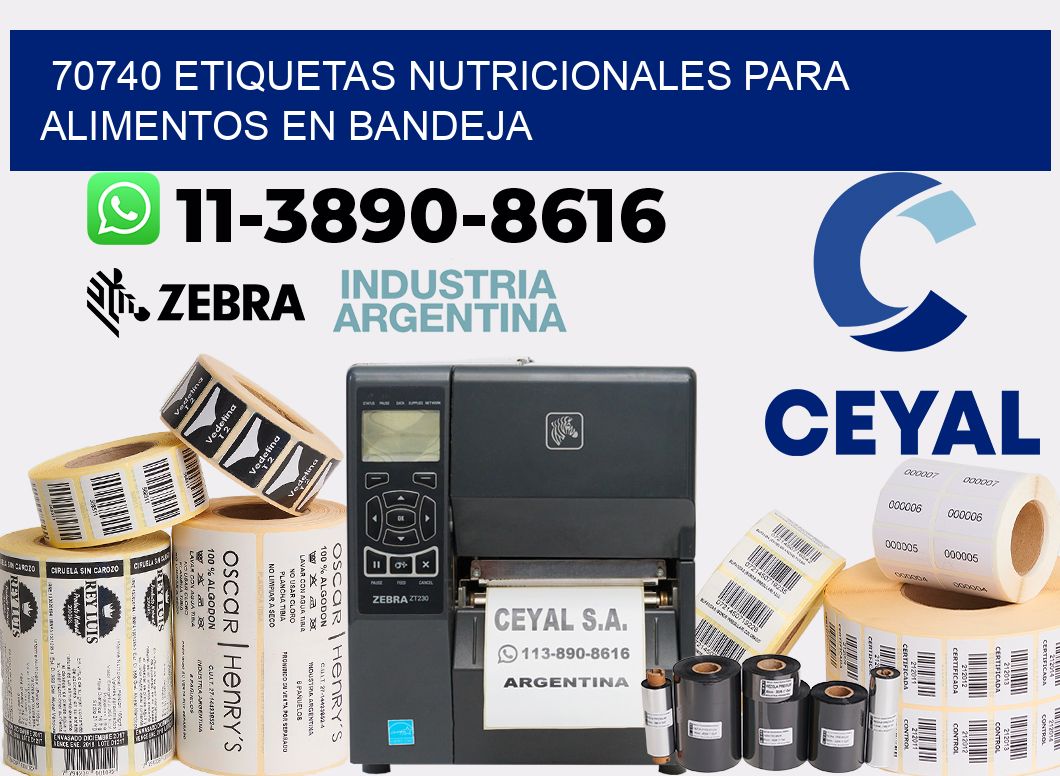 70740 etiquetas nutricionales para alimentos en bandeja