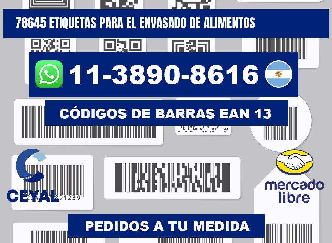 78645 etiquetas para el envasado de alimentos
