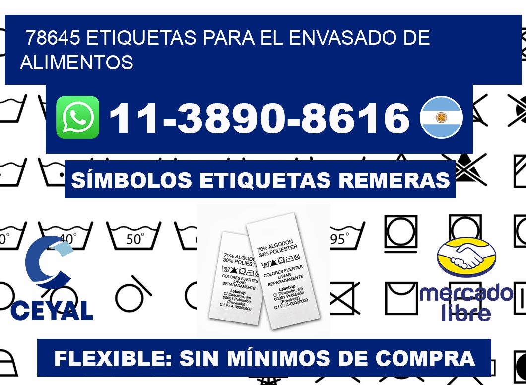 78645 etiquetas para el envasado de alimentos