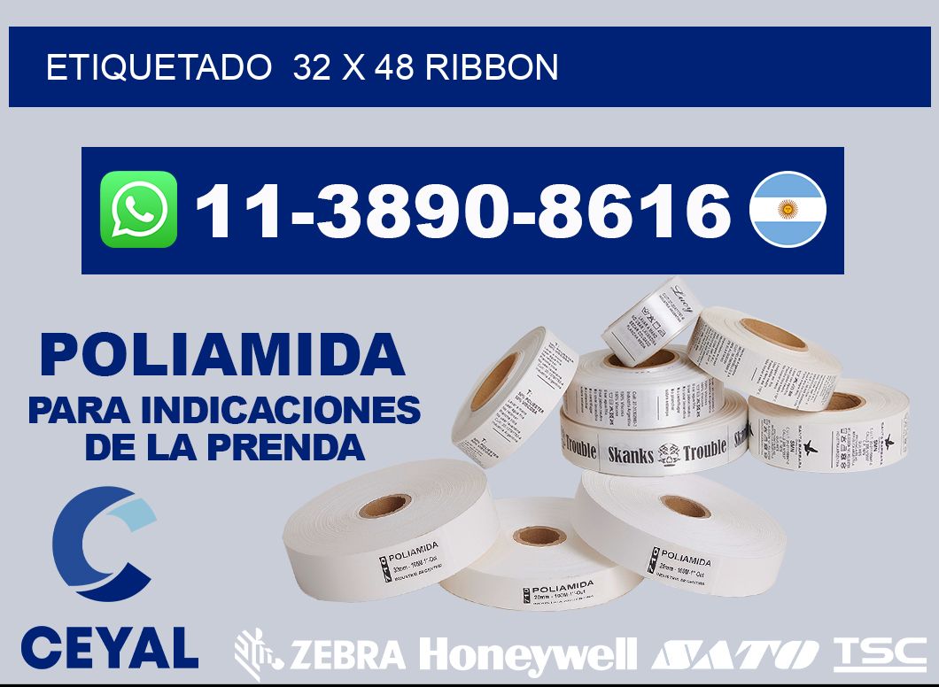Etiquetado  32 x 48 ribbon