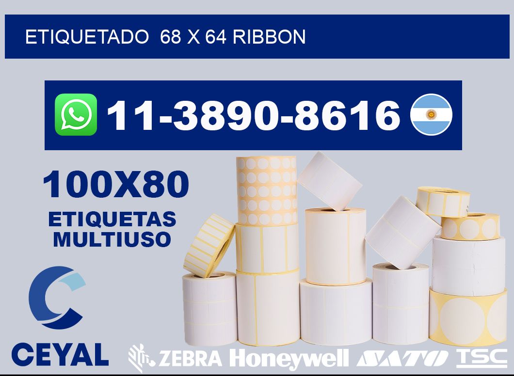 Etiquetado 68 x 64 ribbon