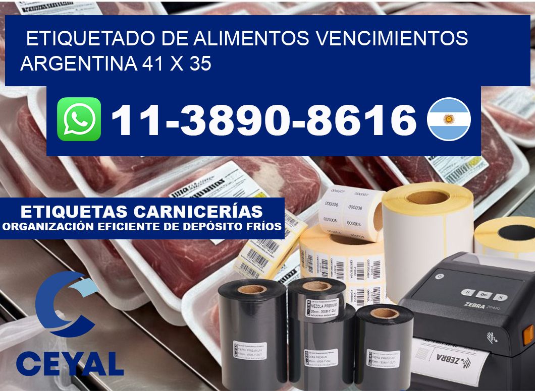 Etiquetado de alimentos vencimientos Argentina 41 x 35