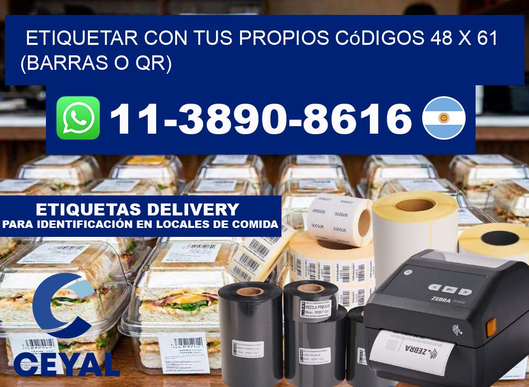 Etiquetar con tus propios códigos 48 x 61 (barras o QR)