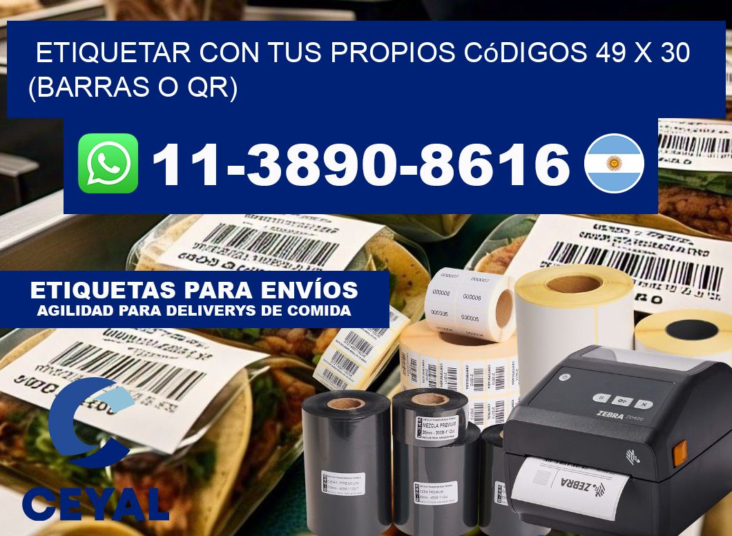 Etiquetar con tus propios códigos 49 x 30 (barras o QR)
