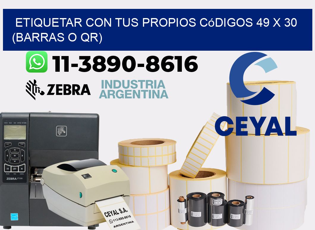 Etiquetar con tus propios códigos 49 x 30 (barras o QR)