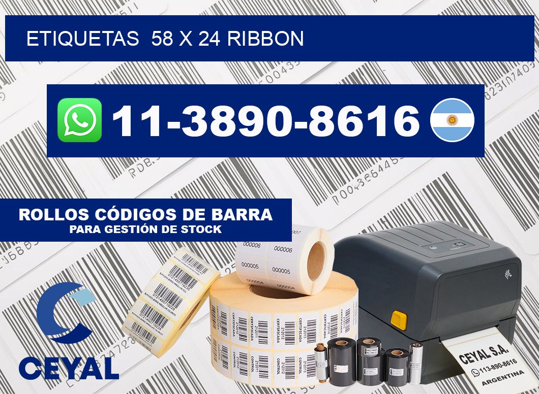 Etiquetas  58 x 24 ribbon
