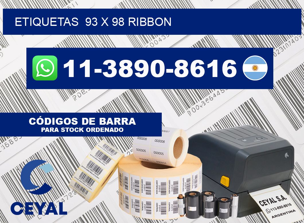 Etiquetas  93 x 98 ribbon