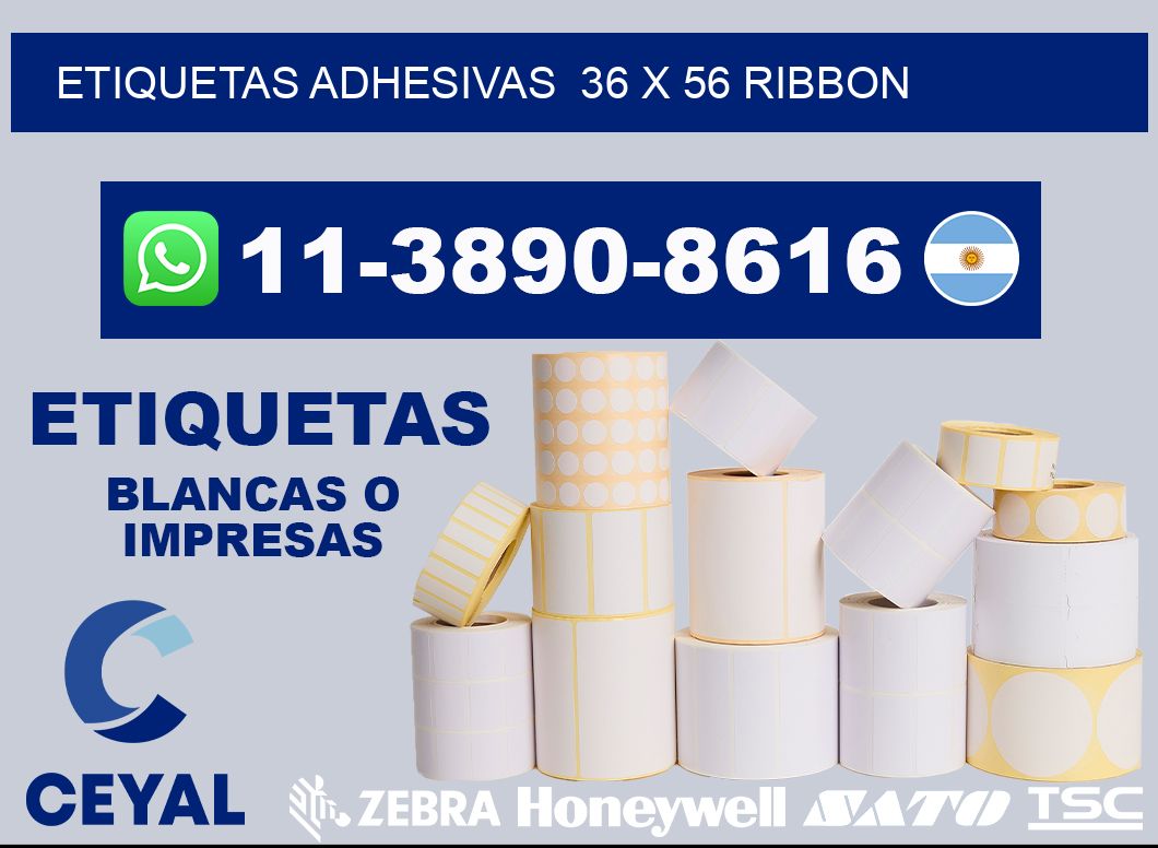 Etiquetas adhesivas 36 x 56 ribbon