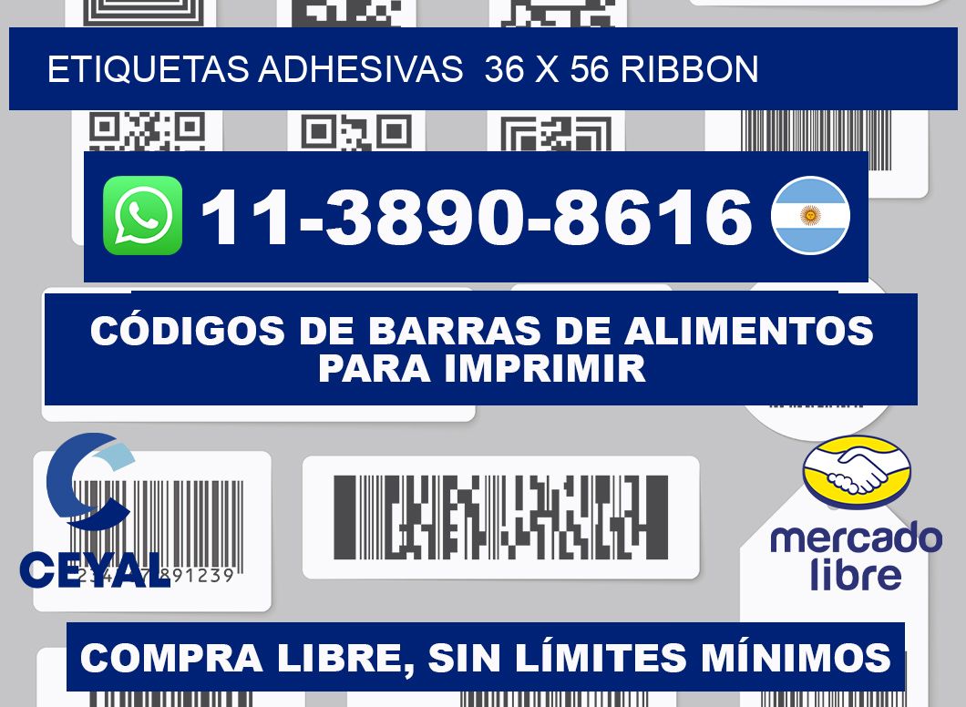 Etiquetas adhesivas 36 x 56 ribbon