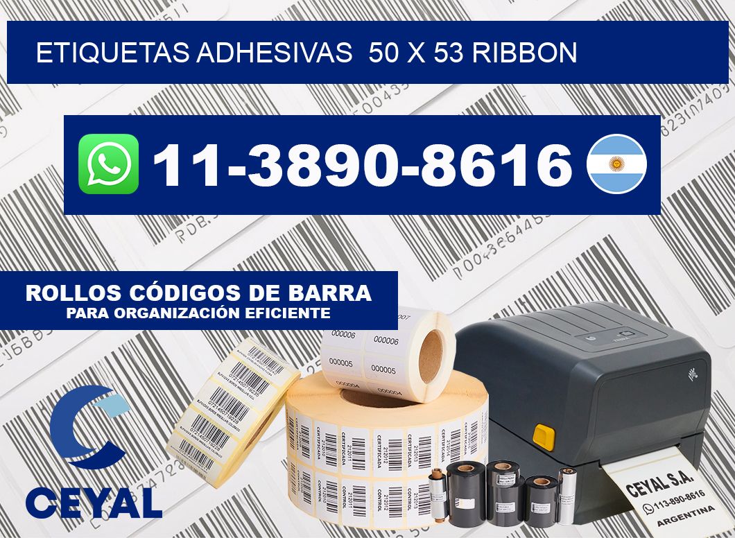 Etiquetas adhesivas  50 x 53 ribbon