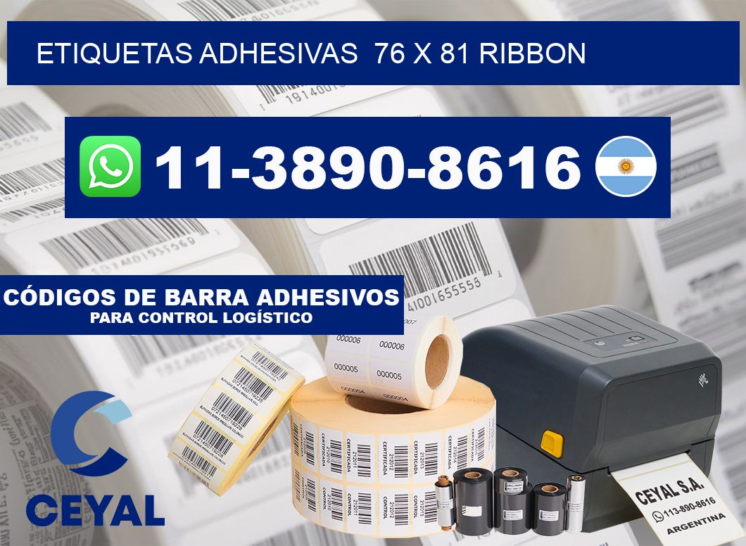 Etiquetas adhesivas  76 x 81 ribbon