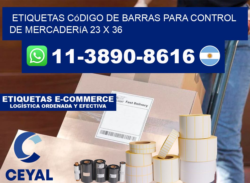 Etiquetas código de barras para control de mercadería 23 x 36