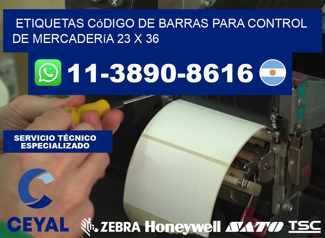 Etiquetas código de barras para control de mercadería 23 x 36