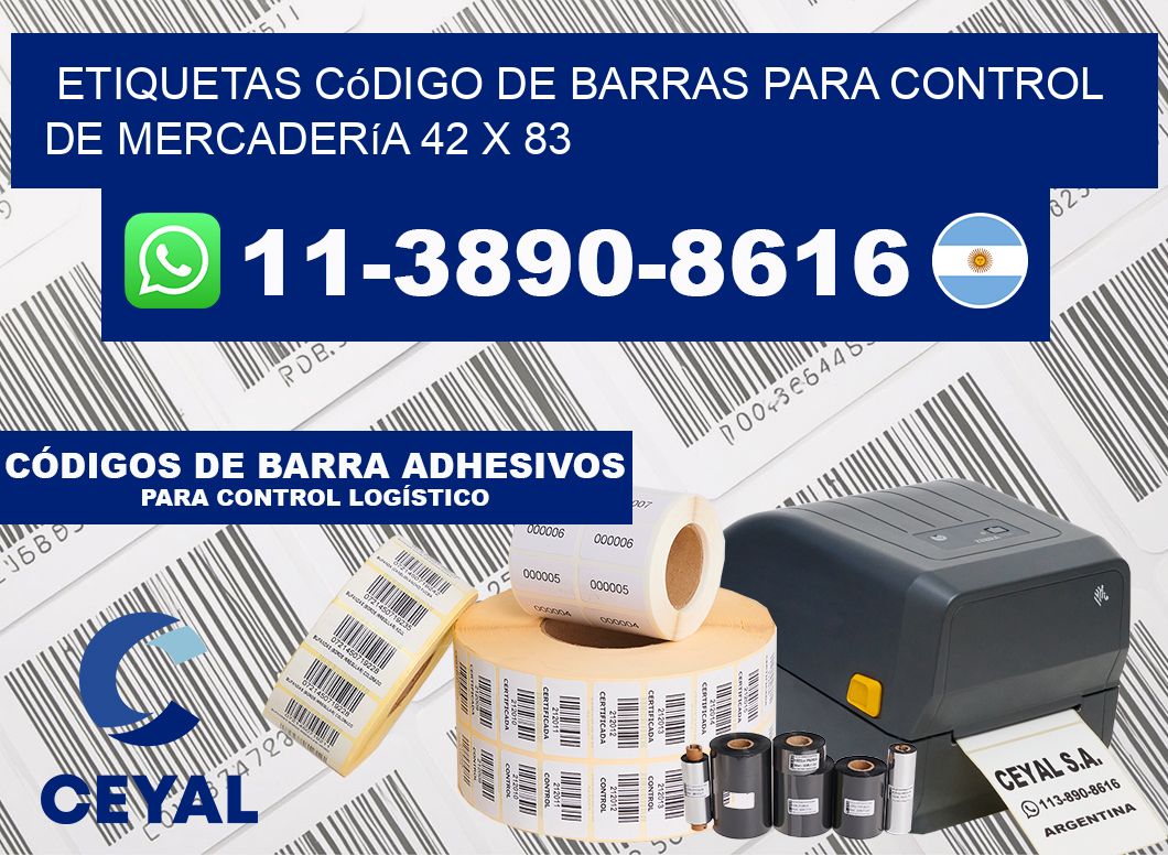 Etiquetas código de barras para control de mercadería 42 x 83