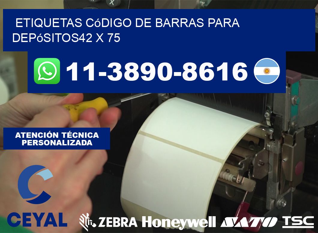 Etiquetas código de barras para depósitos42 x 75