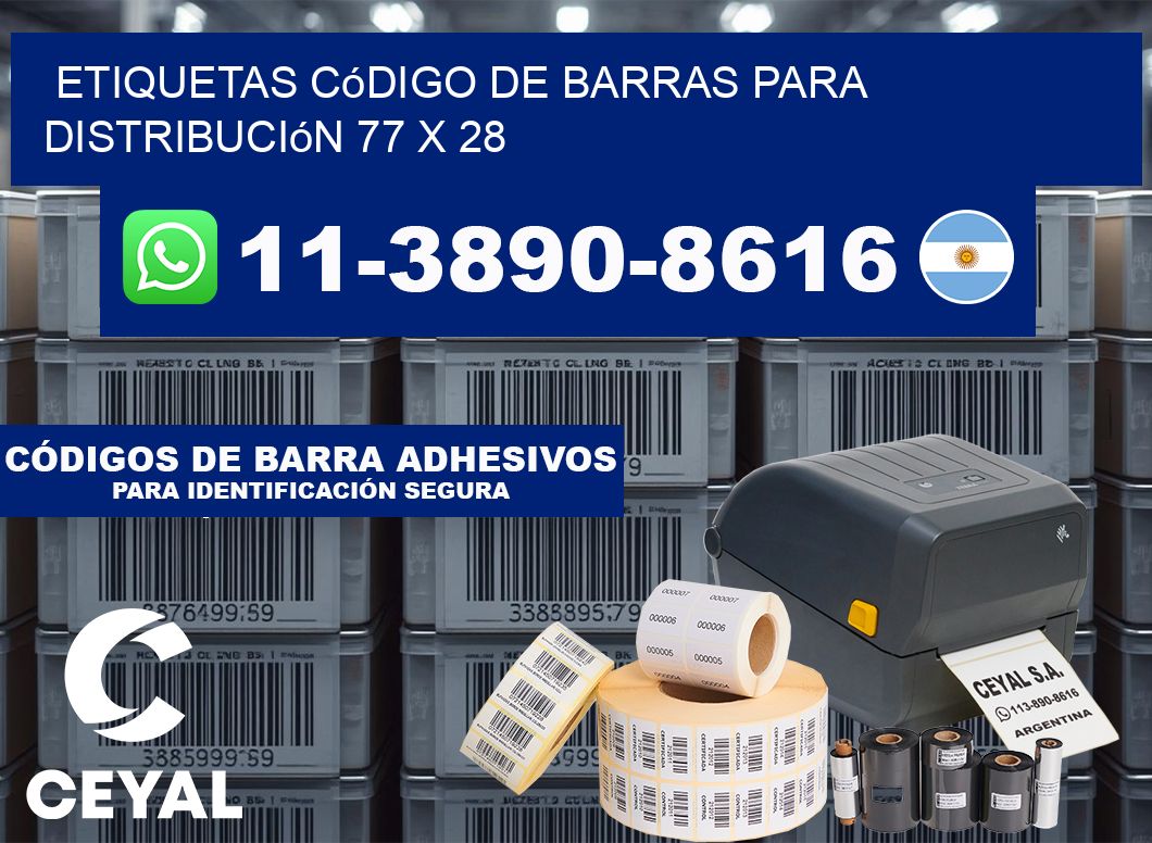 Etiquetas código de barras para distribución 77 x 28