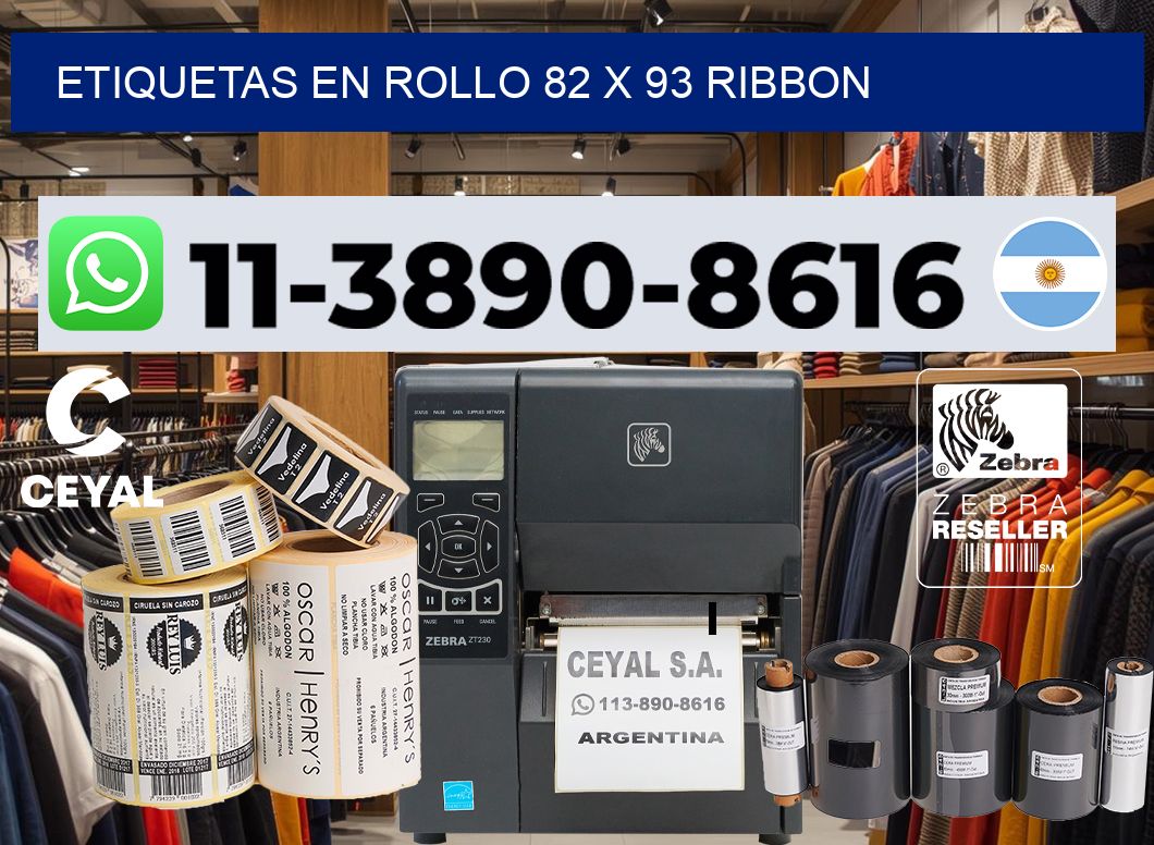 Etiquetas en rollo 82 x 93 ribbon