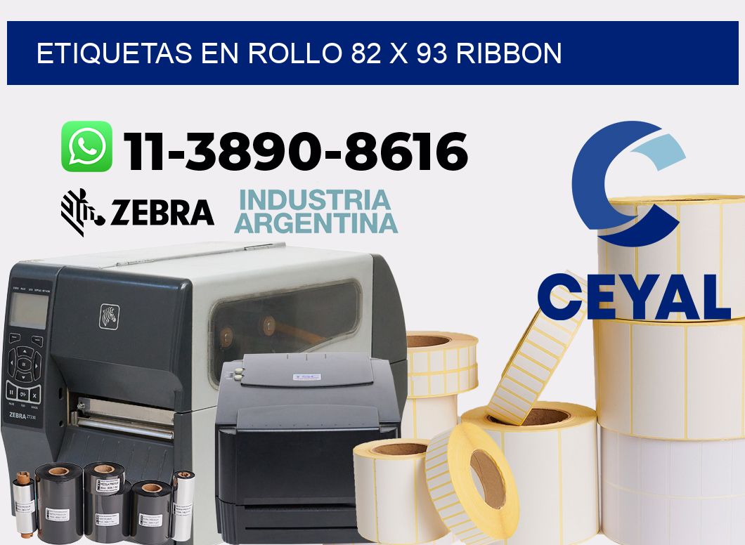 Etiquetas en rollo 82 x 93 ribbon