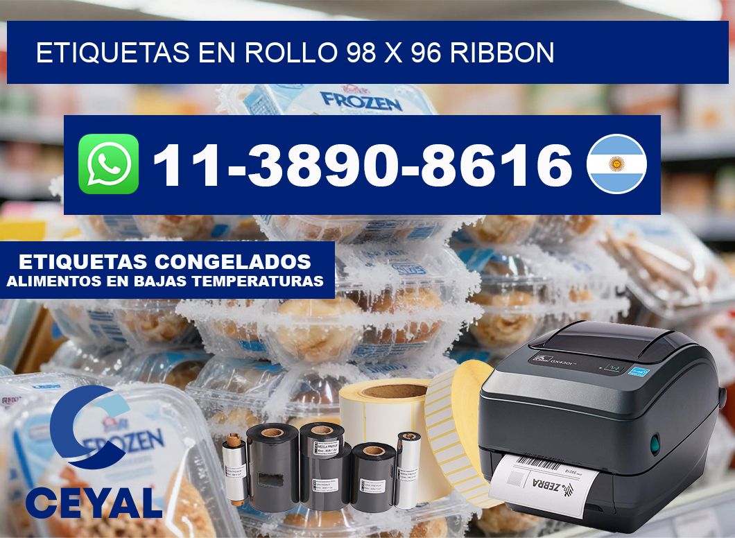 Etiquetas en rollo 98 x 96 ribbon