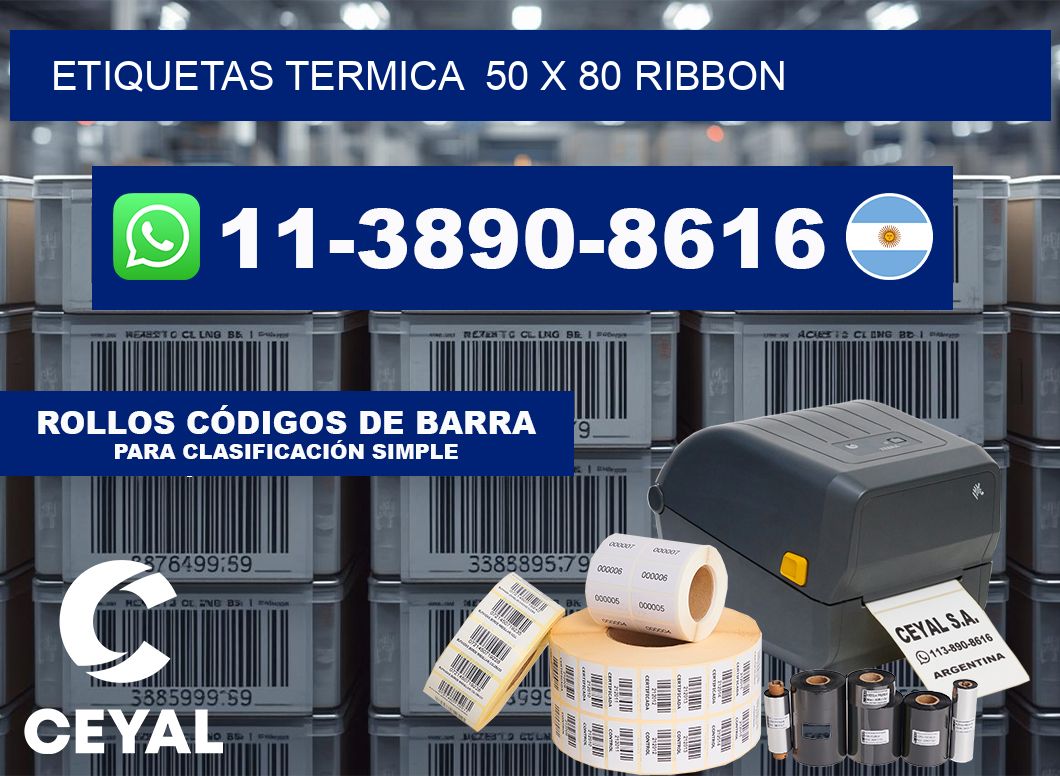 Etiquetas termica  50 x 80 ribbon