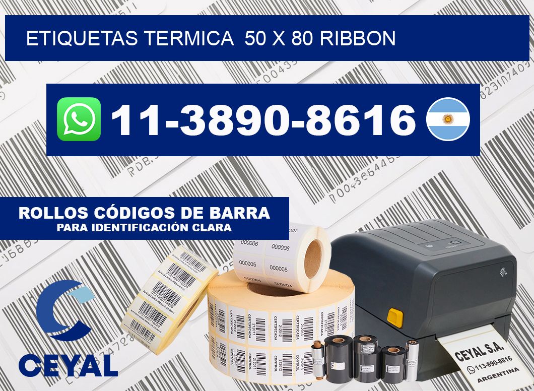 Etiquetas termica  50 x 80 ribbon