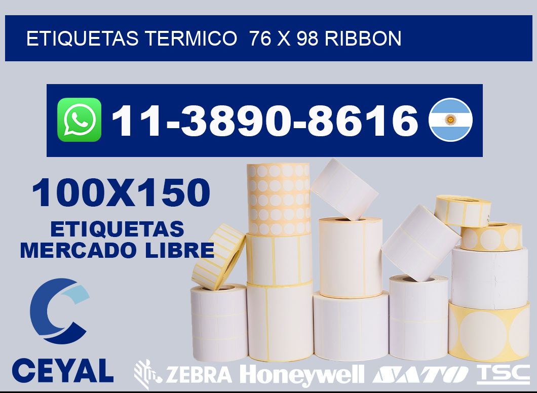 Etiquetas termico  76 x 98 ribbon