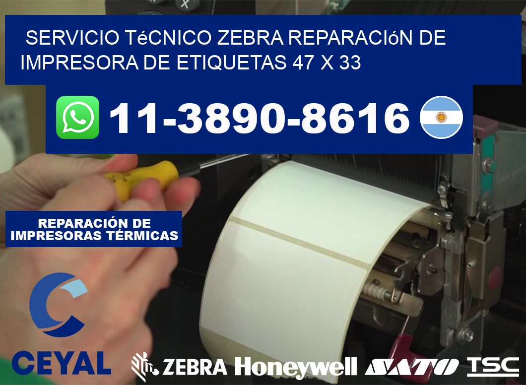 Servicio Técnico Zebra Reparación de Impresora de Etiquetas 47 x 33
