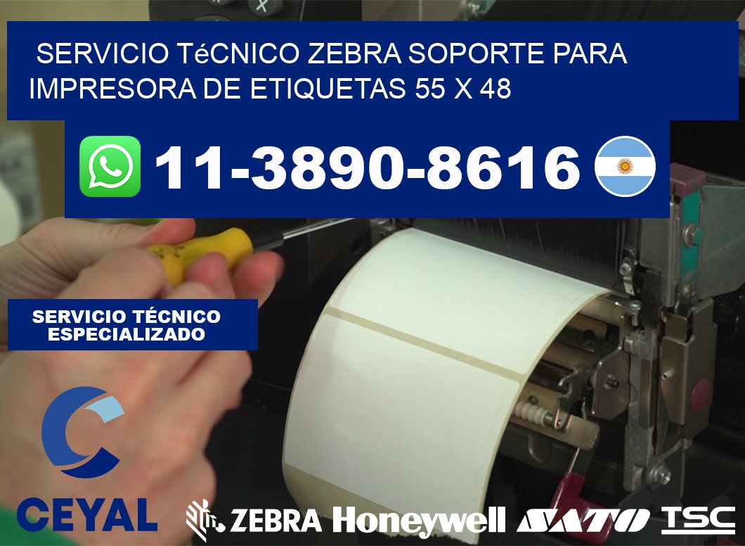 Servicio Técnico Zebra Soporte para Impresora de Etiquetas 55 x 48