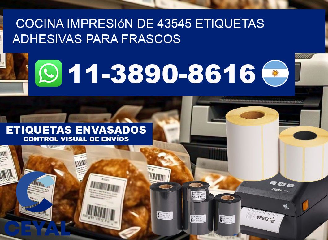 cocina impresión de 43545 etiquetas adhesivas para frascos