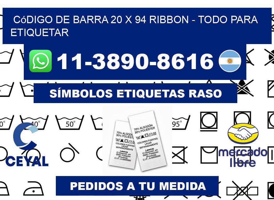 código de barra 20 x 94 ribbon - Todo para Etiquetar