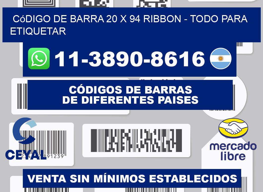 código de barra 20 x 94 ribbon - Todo para Etiquetar