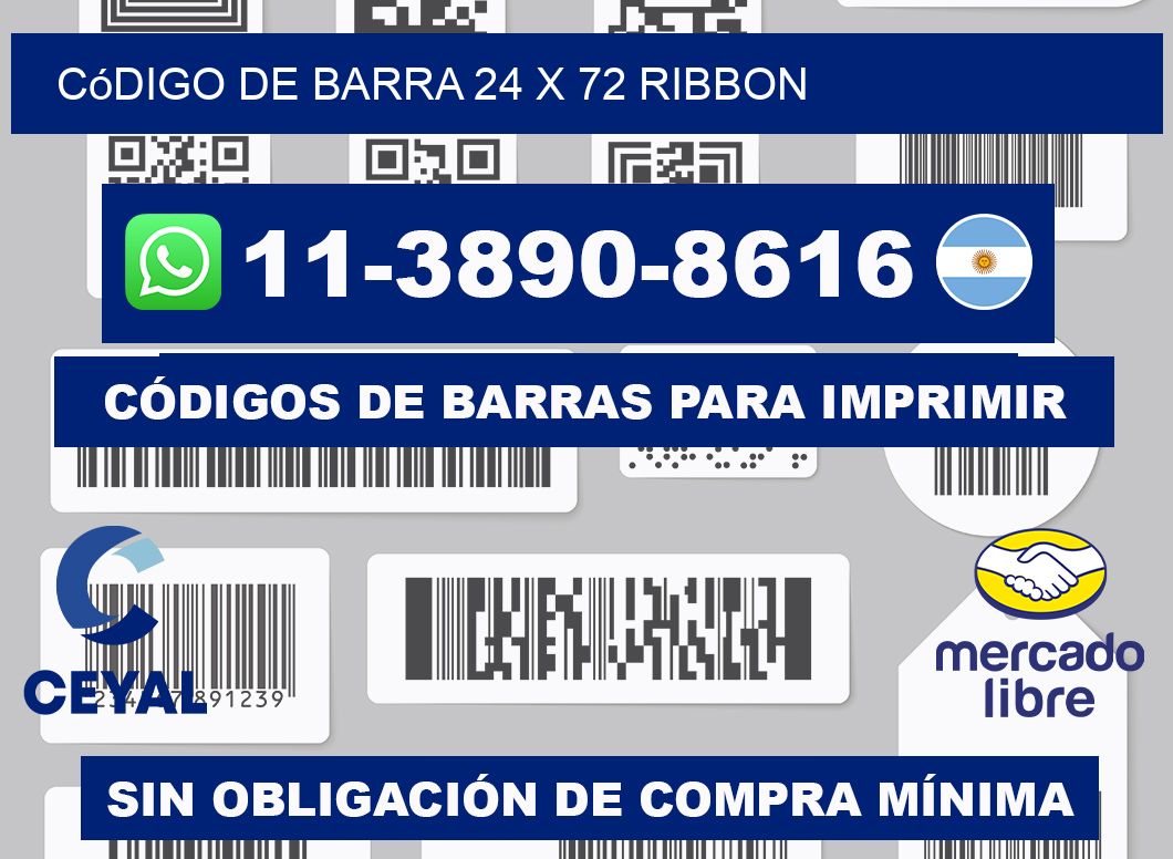 código de barra 24 x 72 ribbon