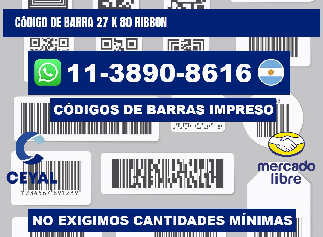 código de barra 27 x 80 ribbon
