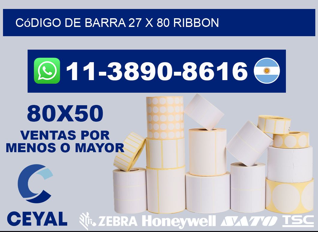 código de barra 27 x 80 ribbon