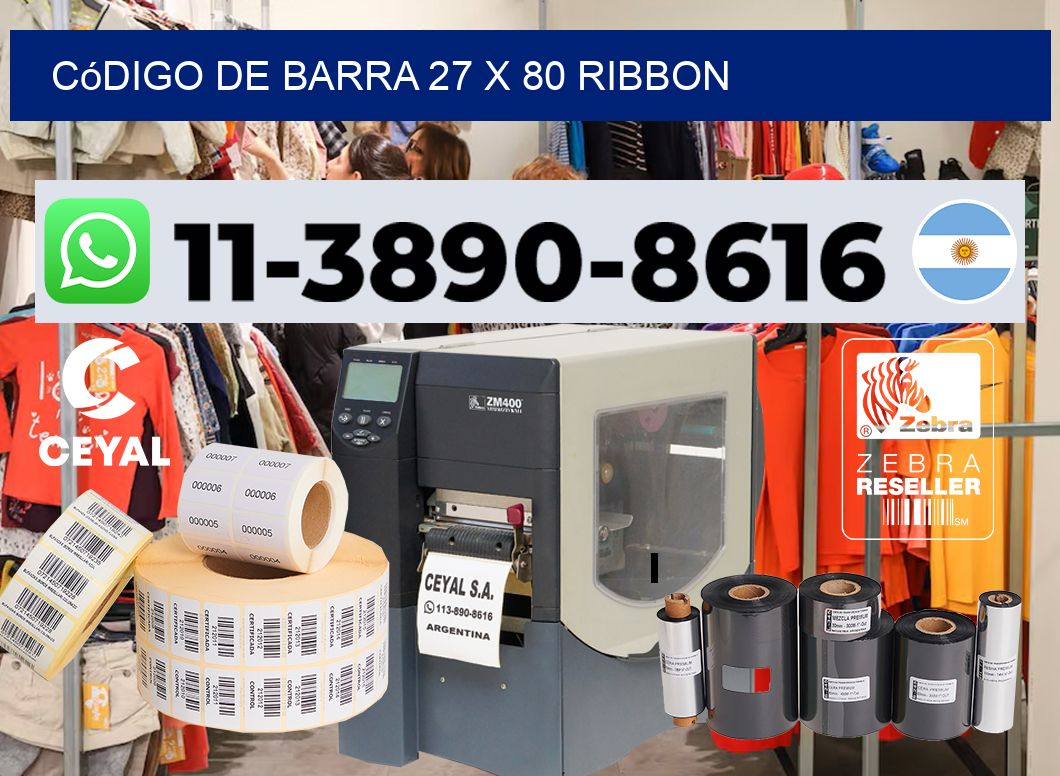 código de barra 27 x 80 ribbon