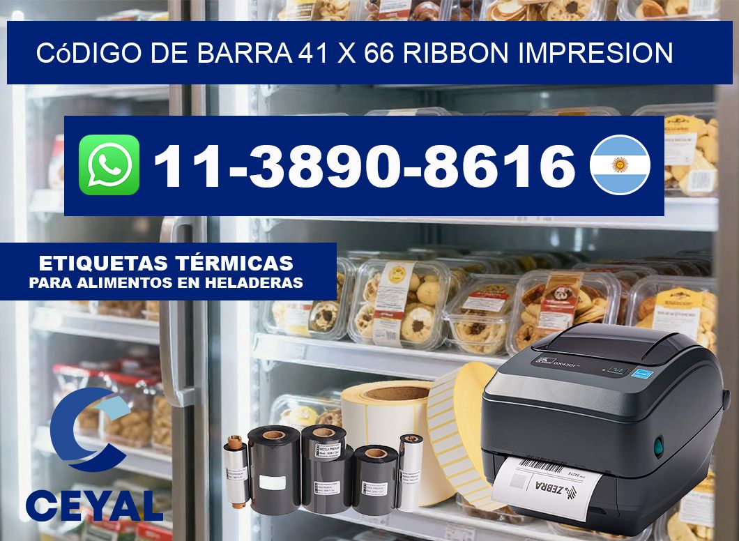 código de barra 41 x 66 ribbon impresion