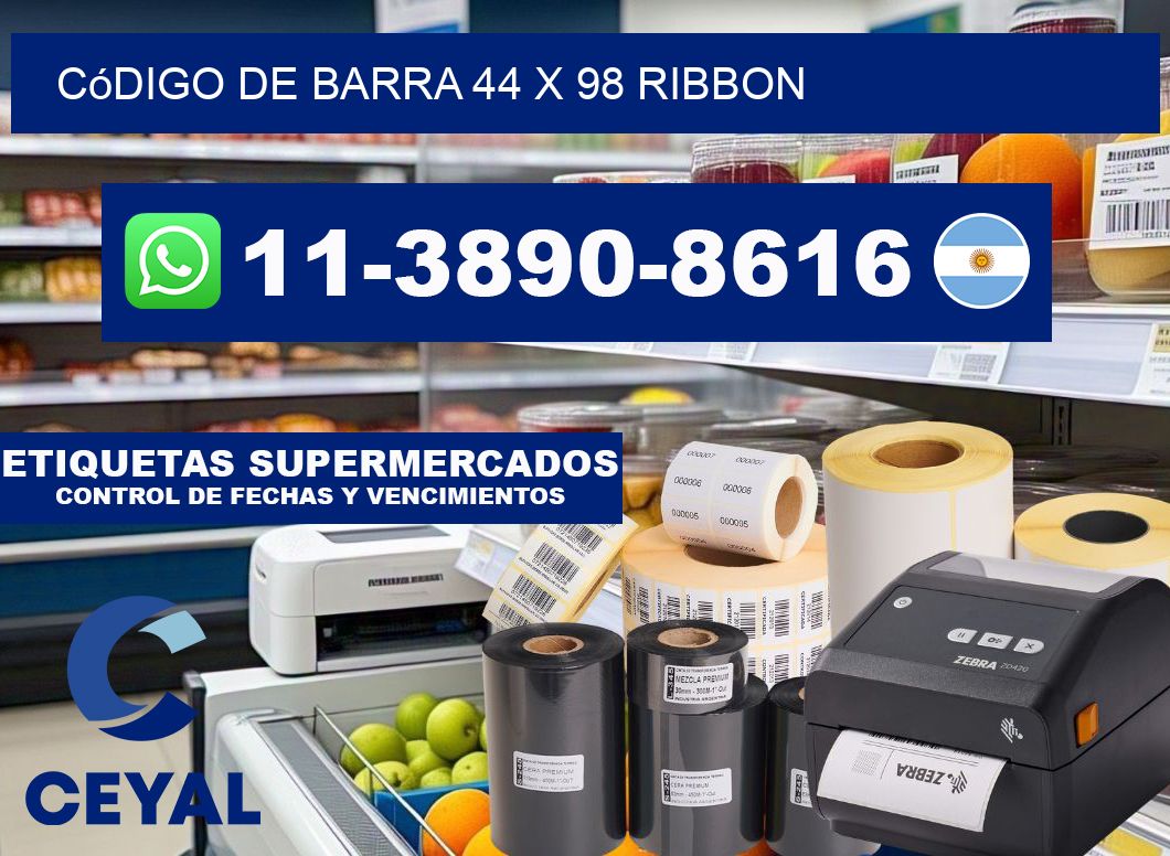 código de barra 44 x 98 ribbon