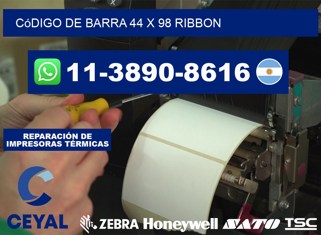 código de barra 44 x 98 ribbon